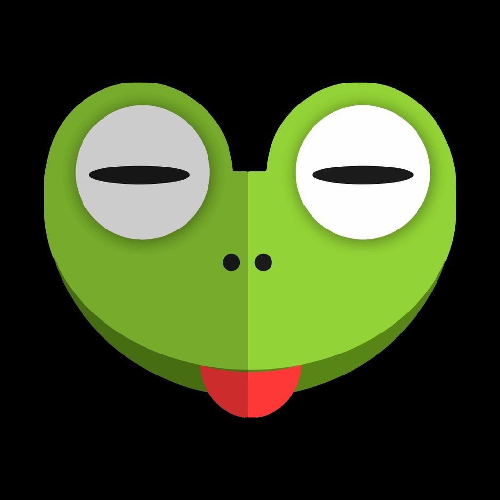 Logo de una rana verde con fondo negro